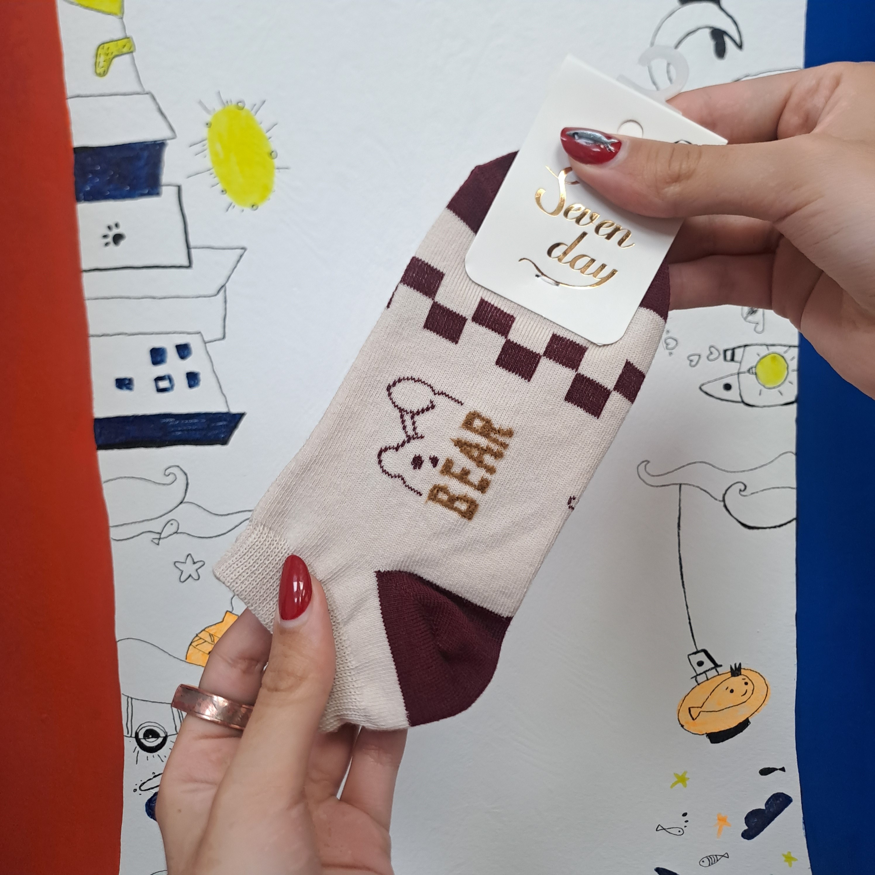 جوراب بچه گانه طرح bear